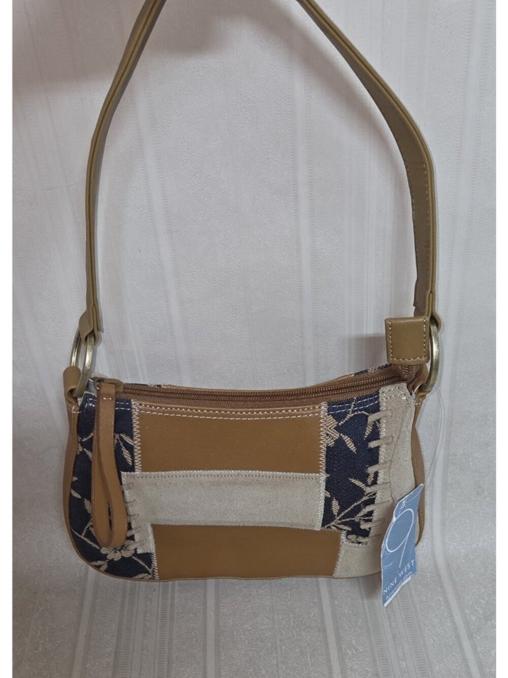 NINE WEST  Patchwork Mini Denim Shoulder Bag NEW